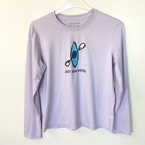 Life is Good Just Add Water Kayak Long Sleeve Active Tee - Lilac - S